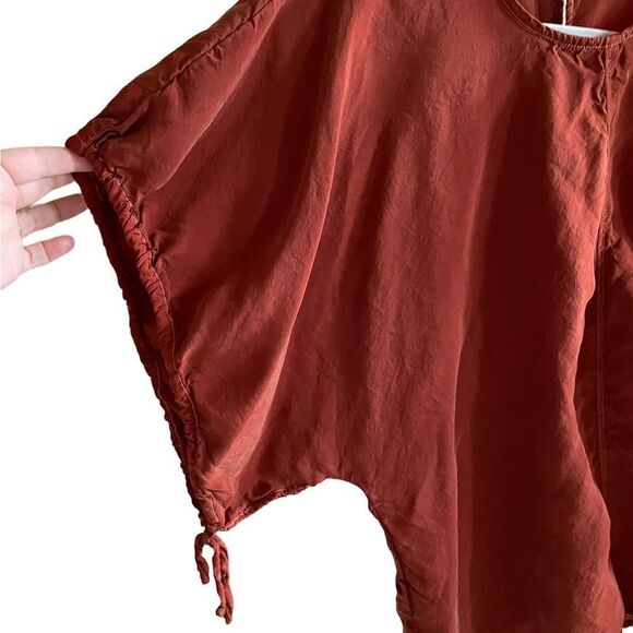 STATESIDE Cupro Peasant Blouse Burnt Orange Size Small - Picture 6 of 6
